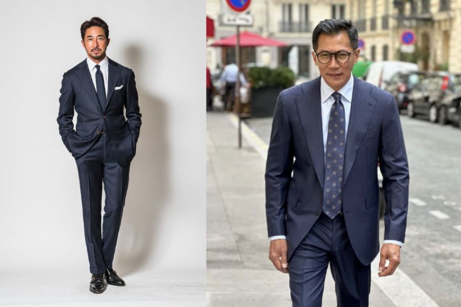 Vest xanh navy slimfit kết hợp sơ mi trắng và cà vạt tông trầm, tạo tổng thể lịch lãm và hiện đại cho chú rể trẻ.