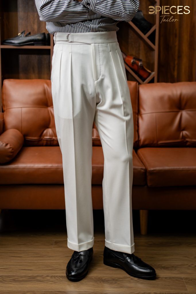 Quần Gurkha Nam Ivory High Waist